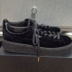 Puma Black Creeper Sneakers with Suede Upper